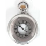 J H LAKE A HALF HUNTER POCKET WATCH in a silver case