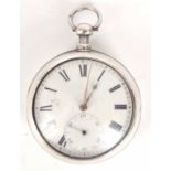 WILLIAM NUTT, A VERGE POCKET WATCH in a silver pair case