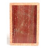 AN 18TH CENTURY ITALIAN VEINED RUST RED MARBLE TABLE TOP with deep pink border and rounded corners