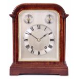 WINTERHALDER OF HOFMEIER. AN EARLY 20th CENTURY GERMAN QUARTER STRIKING MANTEL CLOCK the mahogany