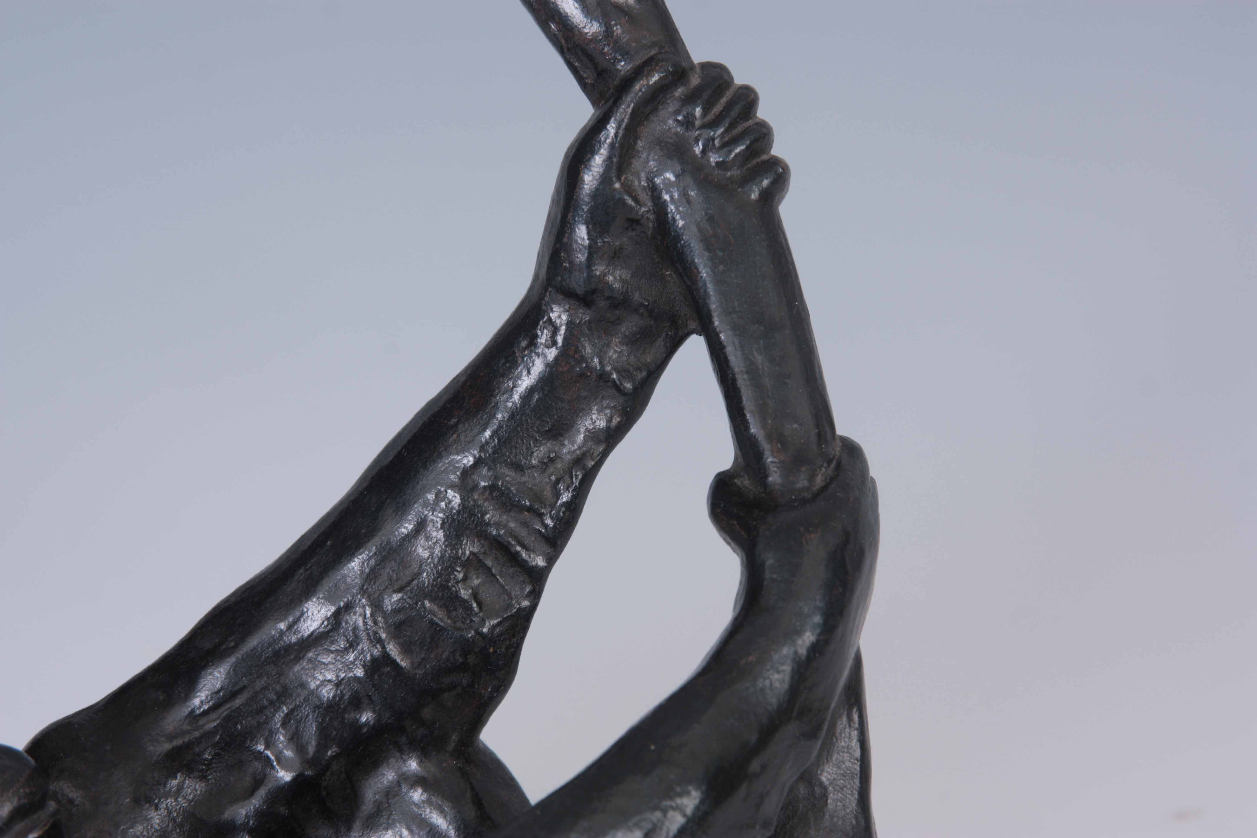 IRENEE RENE RICHARD. A 1930's FRENCH PATINATED BRONZE SCULPTURE modelled as two playful monkeys - Image 4 of 9