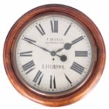 J. SEWELL, LIVERPOOL. A LARGE LATE 19th CENTURY ENGLISH FUSEE DIAL CLOCK the walnut moulded surround