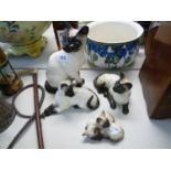 Collection of 4 Beswick Siamese Cats