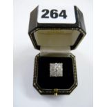 High Quality 18ct Gold Rectangular head Diamond Cluster ring 1.5ct total estimated weight with