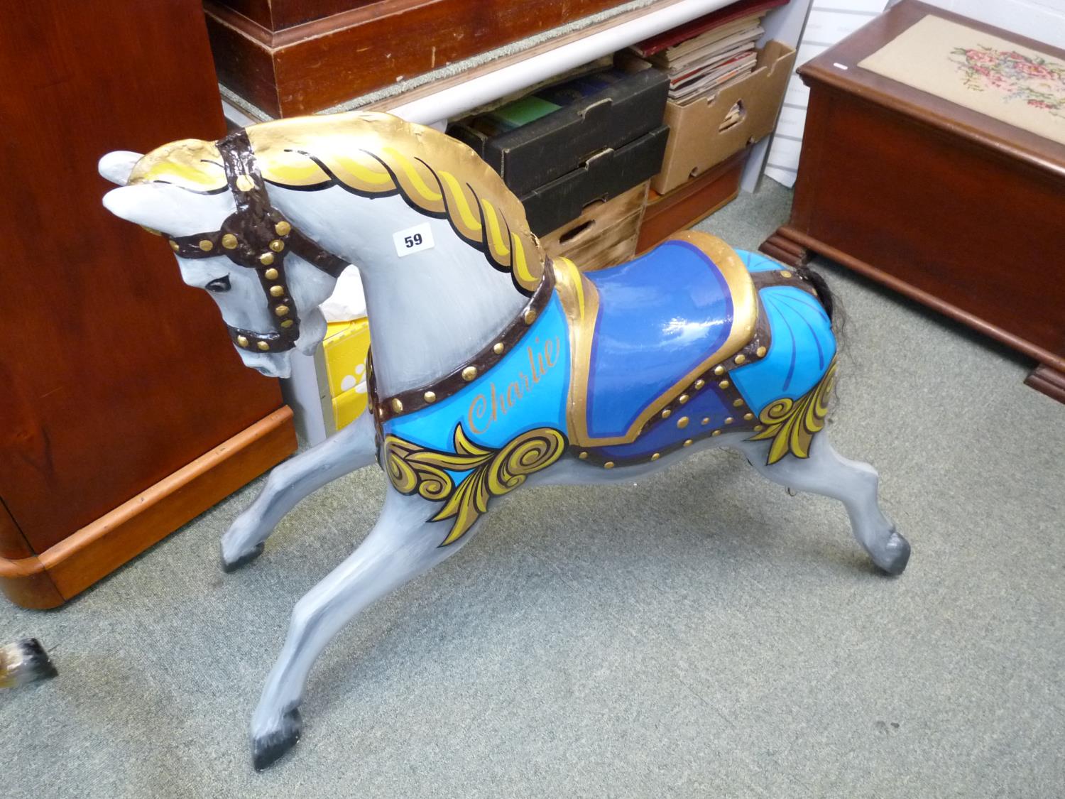 1950s Hand Painted Carousel Horse from Harris Amusements Named Charlie