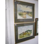 James Mc Gregor, 2 framed watercolours 'East Lothian-Edinburgh' and 'Messonachi - Corfu'