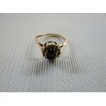 Ladies 9ct Gold Sapphire & White stone cluster ring 1.9g total weight