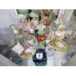 Collection of 15 Royal Albert Beatrix Potter Brown backstamp figures