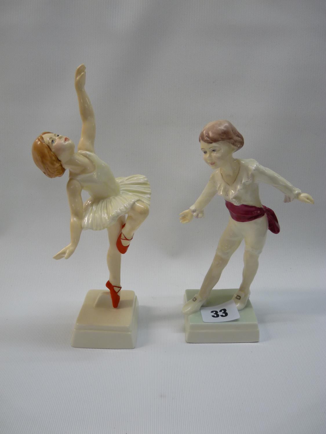 2 Royal Worcester figurines of Masquerade Boy 3359 & Red Shoes 3258