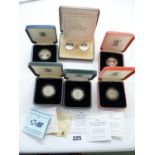 Collection of Silver Proof £2 Cased Coins with certificates