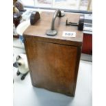 Edwardian Mahogany travelling case possibly for a microscope with brass fittings