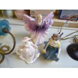 2 Royal Doulton figurines Isadora HN2938, Melanie HN2271 & a Royal Worcester 'Sweet Rose' 6283 of