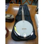 Korean Banjo with Remo Banjo Head in case