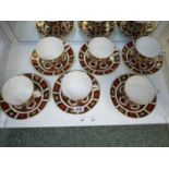 Set of 6 Royal Crown Derby Imari pattern Cups and Saucers