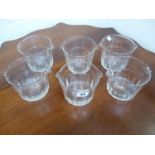 Set of 4 early 20thC panelled glass finger wash bowls