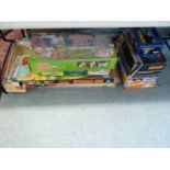 Large collection of Vintage Games inc. Johnny Hot Shot, Tank Command, Scalextric, Corgi Rockets etc