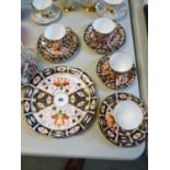 Collection or Royal Crown Derby Imari pattern tea ware