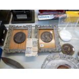 Collection of 3 Bronze Plaques of Sir Winston Churchill, Sir George Leighton & Lord Beveridge and