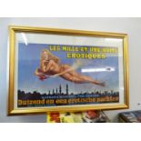 1970s French Theatre Poster 'Les Mille Et Une Nuits Erotiques', Framed