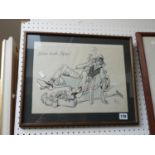 Framed Pen and Ink 'Nice Work,Major!' signed to bottom right dated 1947