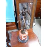 Art Deco Style Bronze figure of a 1920s Semi Nude Dancer, marked D Alonzo, mounted on marble base,