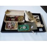 Tray of Assorted Costume Jewellery inc. Brooches, Pipes etc