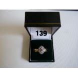 9ct Gold Ladies Diamond Set Cluster ring 0.33ct total weight