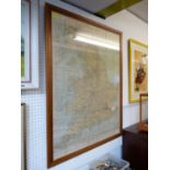 Vintage Geographia Ltd map of England & Wales framed