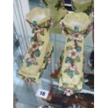 Pair of Hanley of Staffordshire Bennington Boots with Rose decoration