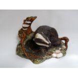 Royal Doulton The Wildlife Collection DA 8 Badger modelled by Amanda Hughes dated 1989, 9cm in