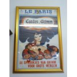 1970s French Theatre Poster 'Les Contes de Grimm Pour Grandes Personnes, framed