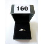 Ladies 9ct White Gold claw set Diamond Ring 0.20ct 1.4g total weight