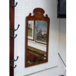 Georgian Mahogany framed mirror with inlaid shell motif