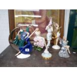 Collection of assorted Franklin Mint figurines of mainly Art Deco form