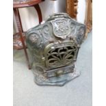 Godin of France Art Nouveau Cast Iron Stove of green glaze