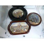 19thC Pot lid of Alexandra Palace, Dr Johnson Pot lid and a Pot lid depicting Horse Racing