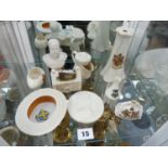 Collection of Crested China of mainly local interest inc. Kings College Cambridge, St Albans Straw