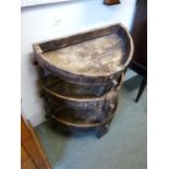 3 Carved country demi-lune plant troughs