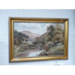 Framed Oil on canvas by B Davis dated 1904, 60 x 39cm