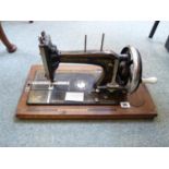 Housewifes Delight Sewing machine by Hengstenberg Serial Number 691368 C.1880 with Mother of Pearl