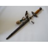 Third Reich Luftwaffe Officers pattern dagger letter opener marked Alcoso Solingen, dark yellow grip