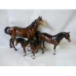 Collection of assorted Chestnut and dark backed Beswick Horses