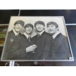 The Beatles Chrome framed print with signatures