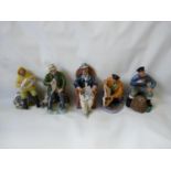 Collection of 5 Royal Doulton figurines inc. The Boatman HN 2417, A Good Catch HN 2258, Taking