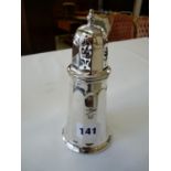 Good Quality Mappin & Webb Silver plated Sugar shaker with College Crest engraved