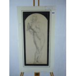 John Frye Bourne 1912-1991 Standing Nude Drawing from a Studio Sale 48 x 20cm