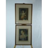 Pair of Will Henderson Coloured Engravings after Old Masters singed in Pencil and Gesso gilt framed