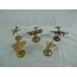 Collection of 5 Brass cast models of Planes inc. Concorde, Vulcan etc