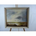 Clary Armstrong, Framed Acrylic on board entitled 'Lapwings'. 59 x 49cm