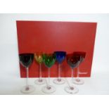 Boxed Set of 6 Baccarat Coloured Wine glasses